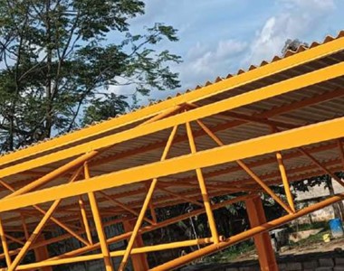 Premium MS Fabric Canopy - Heavy-Duty Mild Steel Frame Tension Fabric Awning Shelter, Waterproof UV-Resistant PVC or Polycarbonate Cover, Wind-Resistant Cantilever or Hip Design for Shops, Restaurants, Parking Lots, Gas Stations & Building Entrances - Who